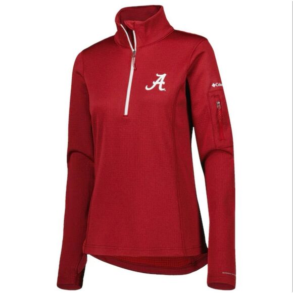 Alabama Crimson Tide Columbia Red Half Zip Women’s Pullover Size Medium - Picture 1 of 6
